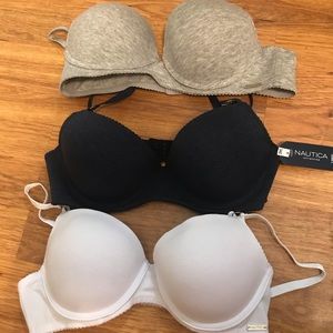 NWT 3 pack Nautica 34C t-shirt padded bras